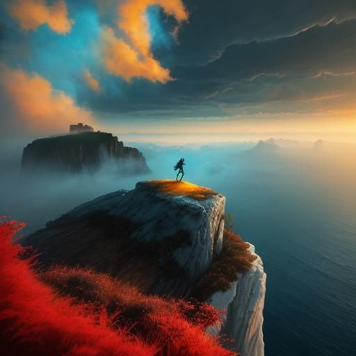 Euphoric Surrealism: Figure at Cliff Edge