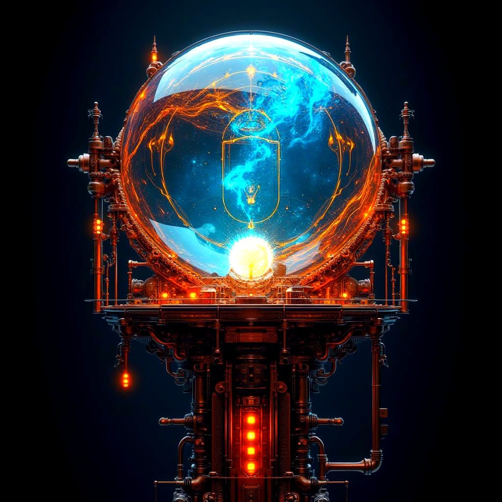 Steampunk Sci-Fi Orb Apparatus