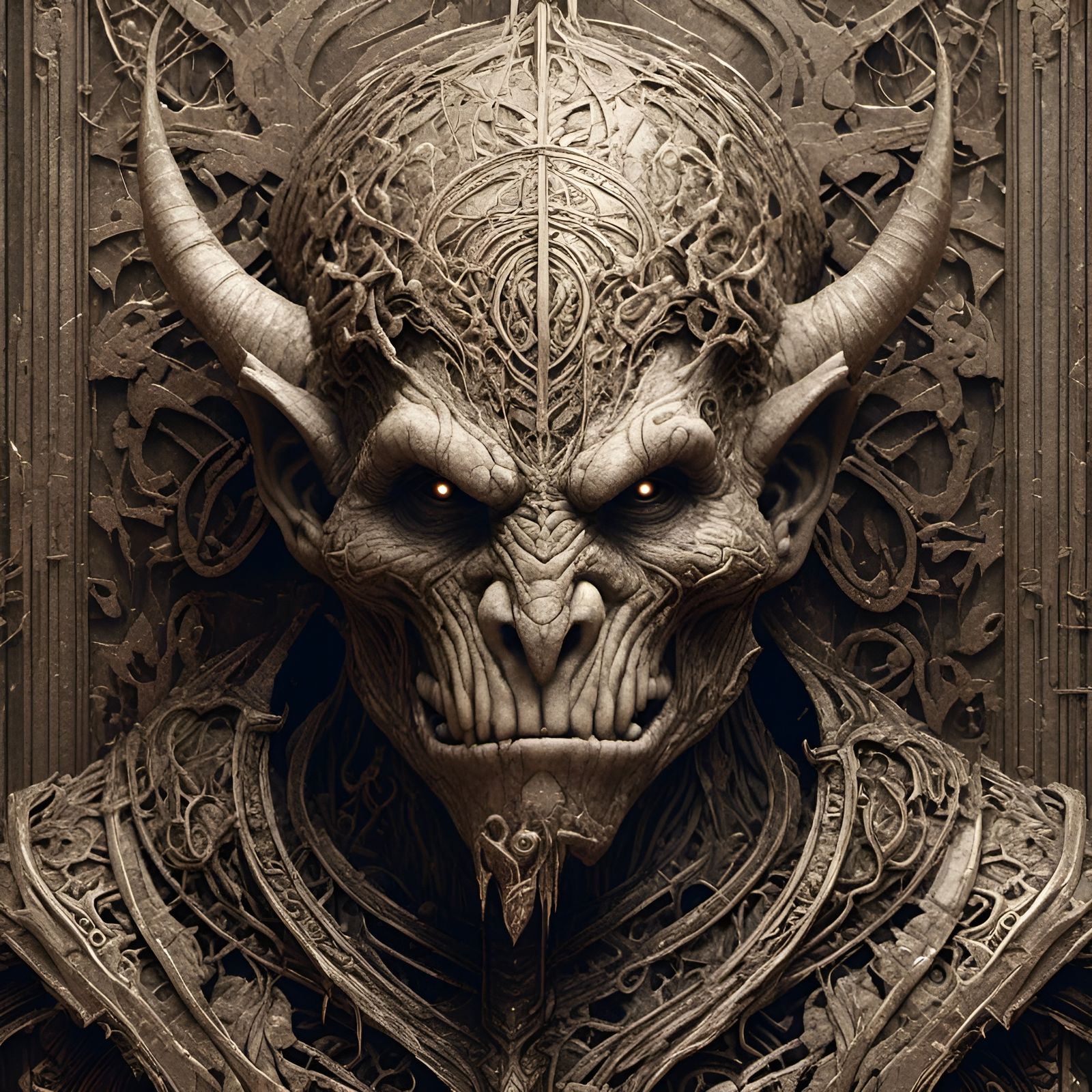 Troll Portrait as Shredded Paper Gothic Art