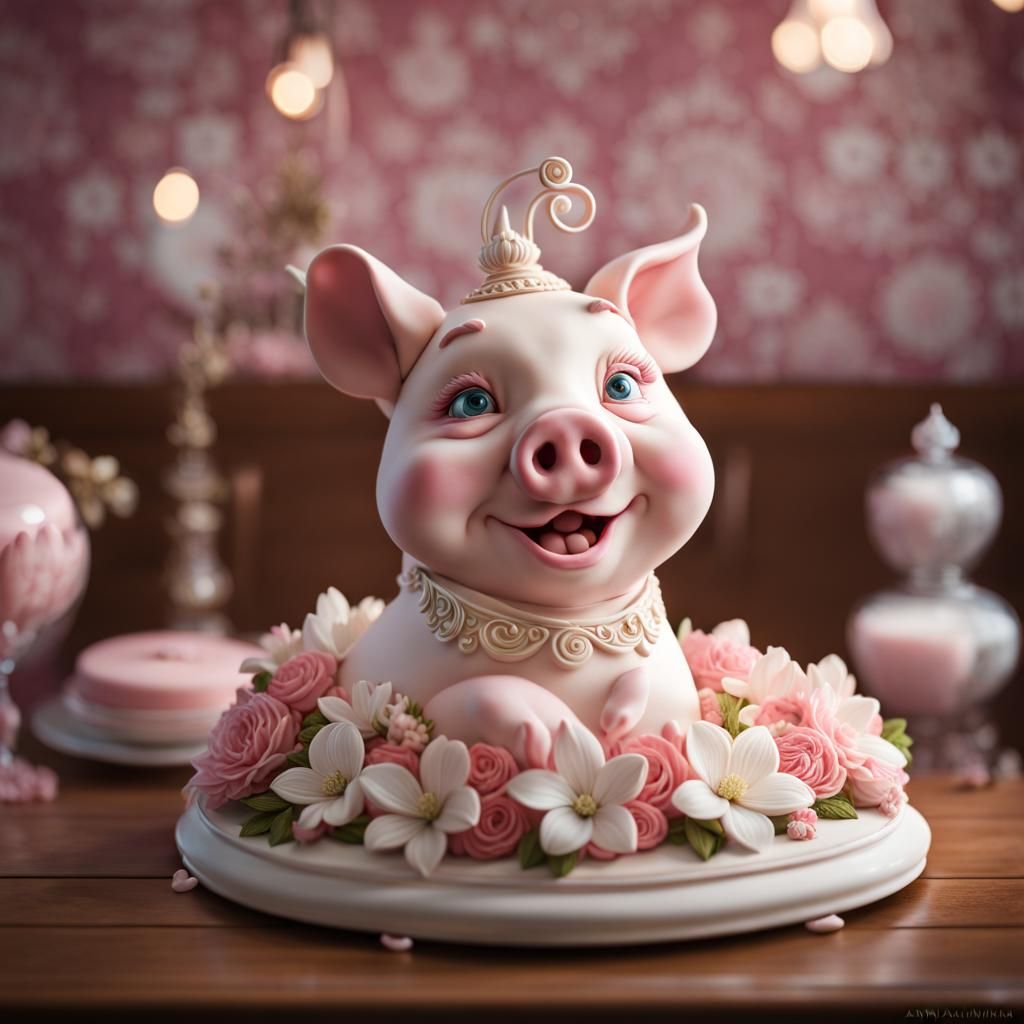 Happy little pig cake