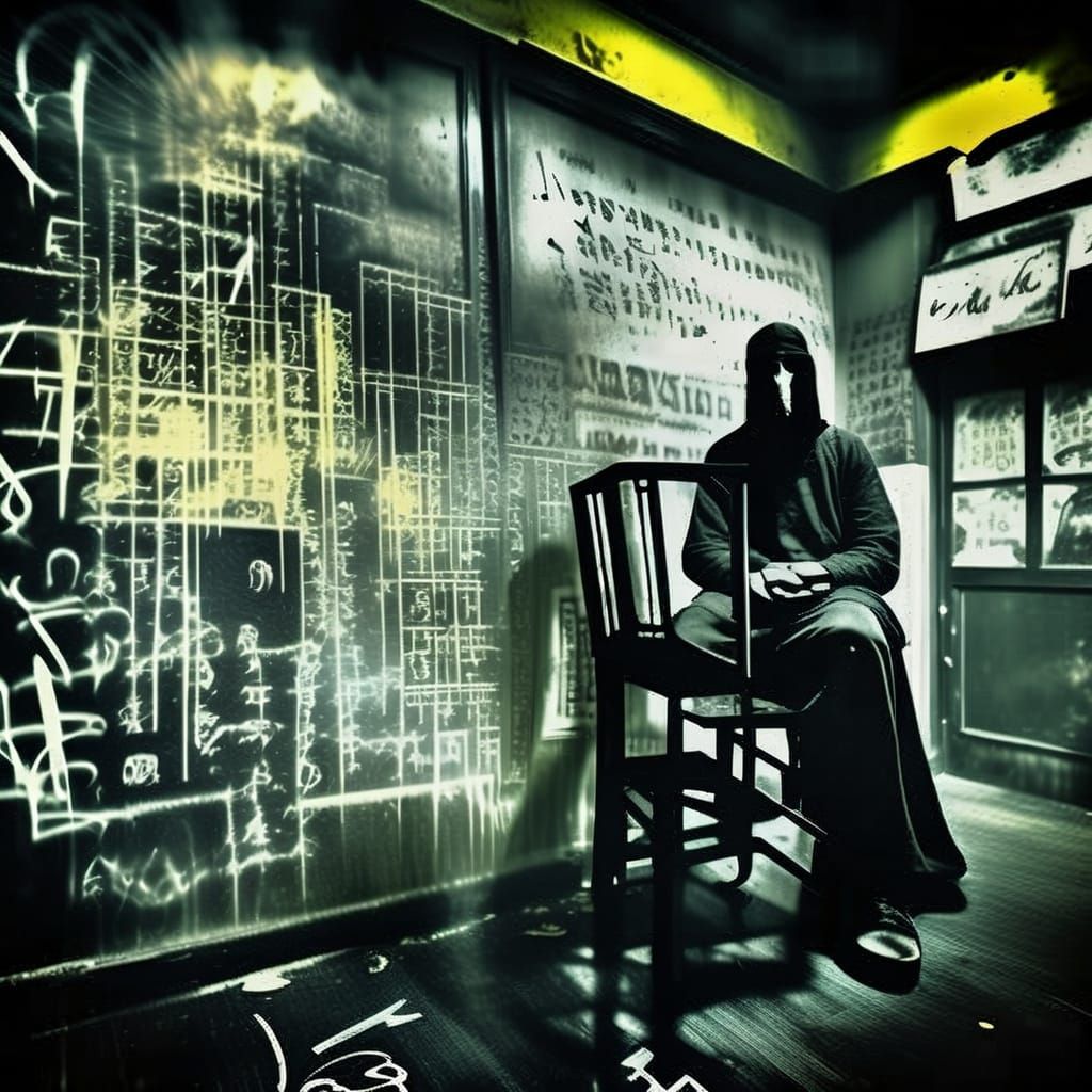 Ancient Egyptian Tarot Card Illuminated by Neon Light