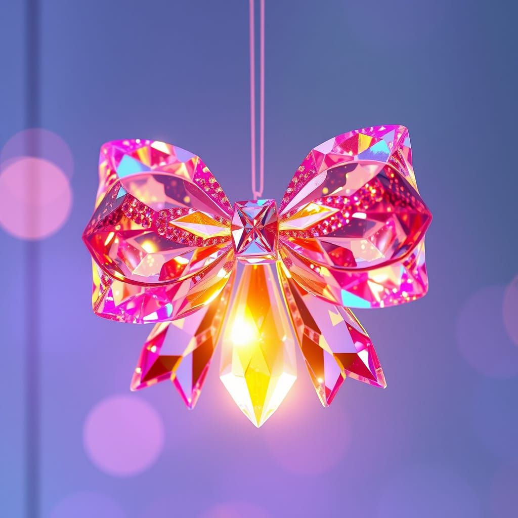 Shimmering Crystal Bow in Surrealist Style