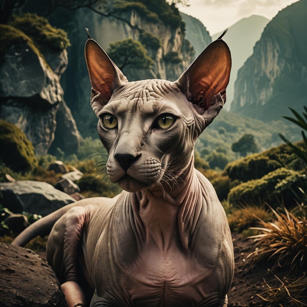 Mysterious Sphinx Portrait in Ancient Landscape