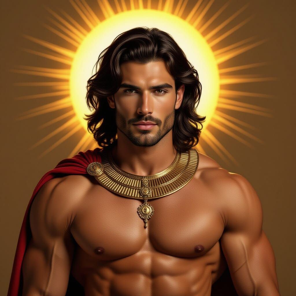 Achnaton, God of the Sun: Muscled Man Portrait