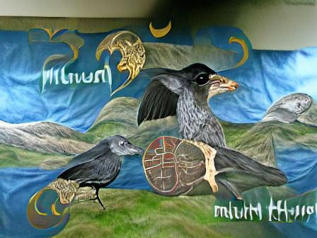Huginn and Muninn: Medieval Art Mural