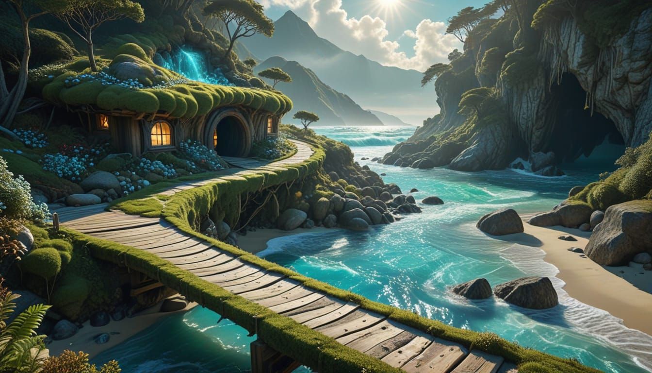 Ethereal Oasis: Whimsical Haven Amidst Mountainside