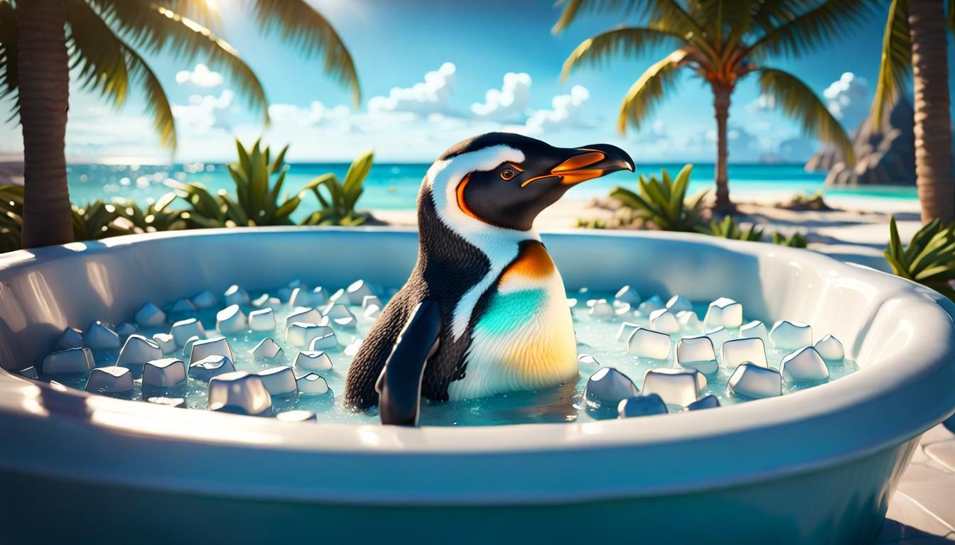 Even a Penguin can enjoy the Bahamas
