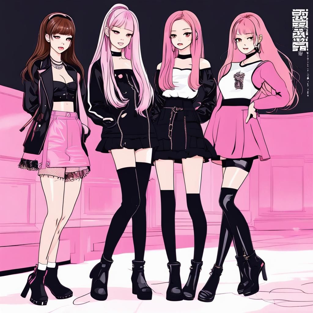Blackpink Members in Anime Style