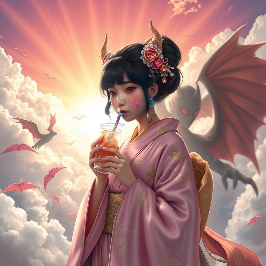 Surreal Japanese Goddess Revels in Heavenly Bliss with Misch...