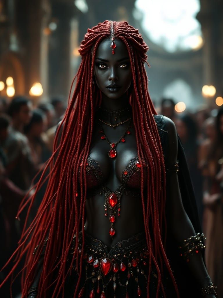 Ethereal Drow Dancer Captivates Throne Room Audience