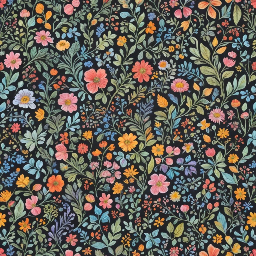 Detailed Gouache Chalk Art Painting