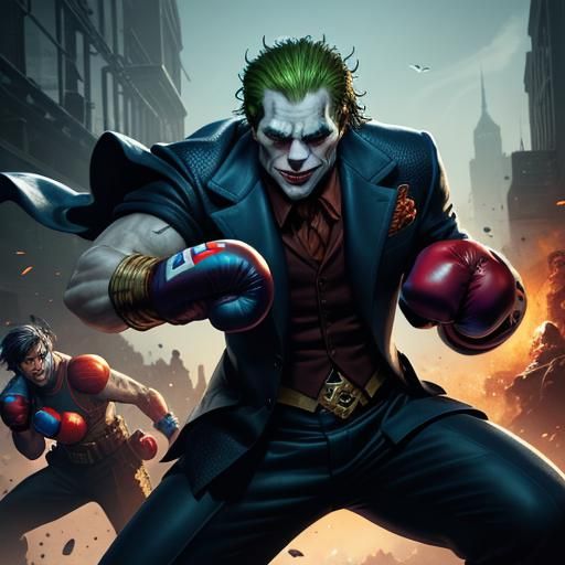 Statue of Liberty Punches Joker: Comic Book Art