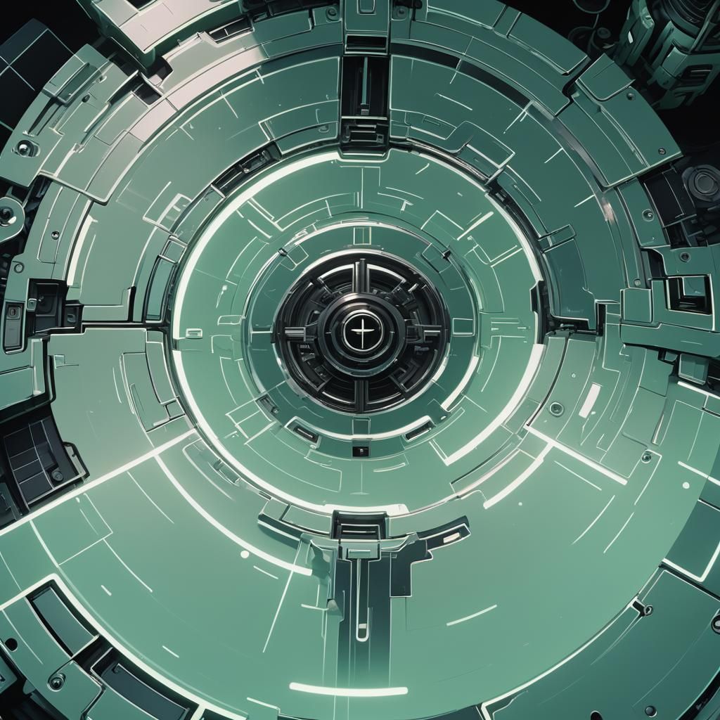 White Halo and Black Cross in Digital Art Style