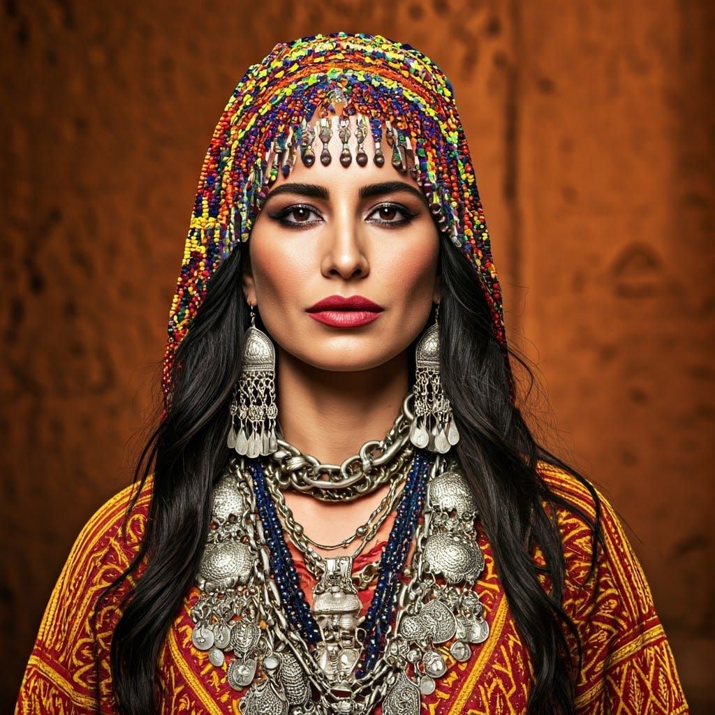 Berber Woman in Traditional Moroccan Attire
