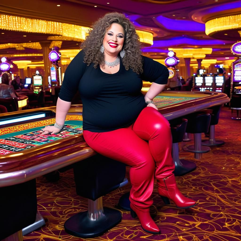 Curvaceous Woman in Elaborate Casino Setting