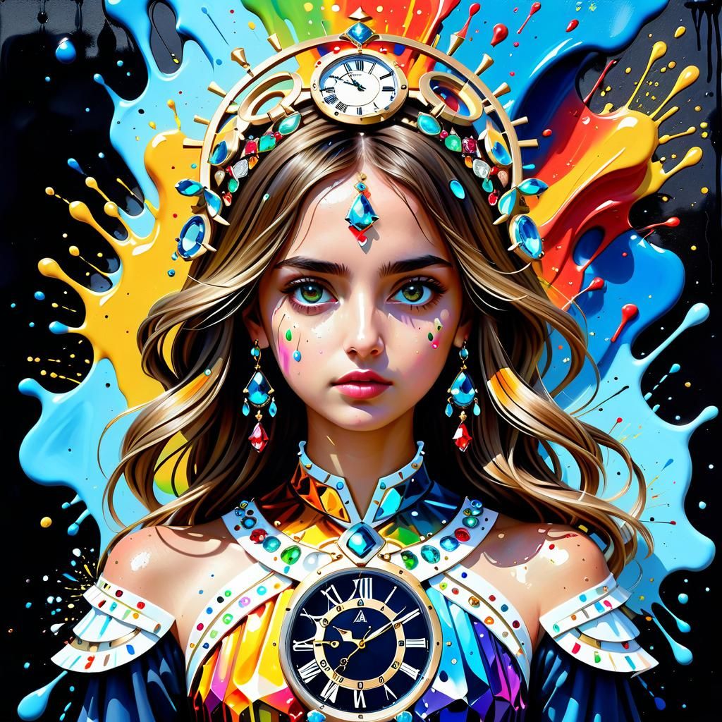 Ana de Armas as Time Goddess: Polychromatic Street Art