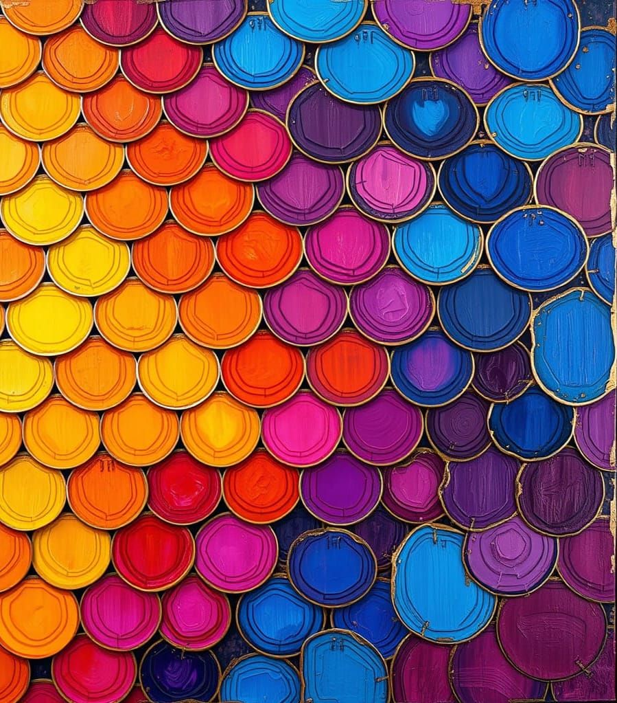 Impasto Artwork in Vibrant Colors with Art Nouveau Influence