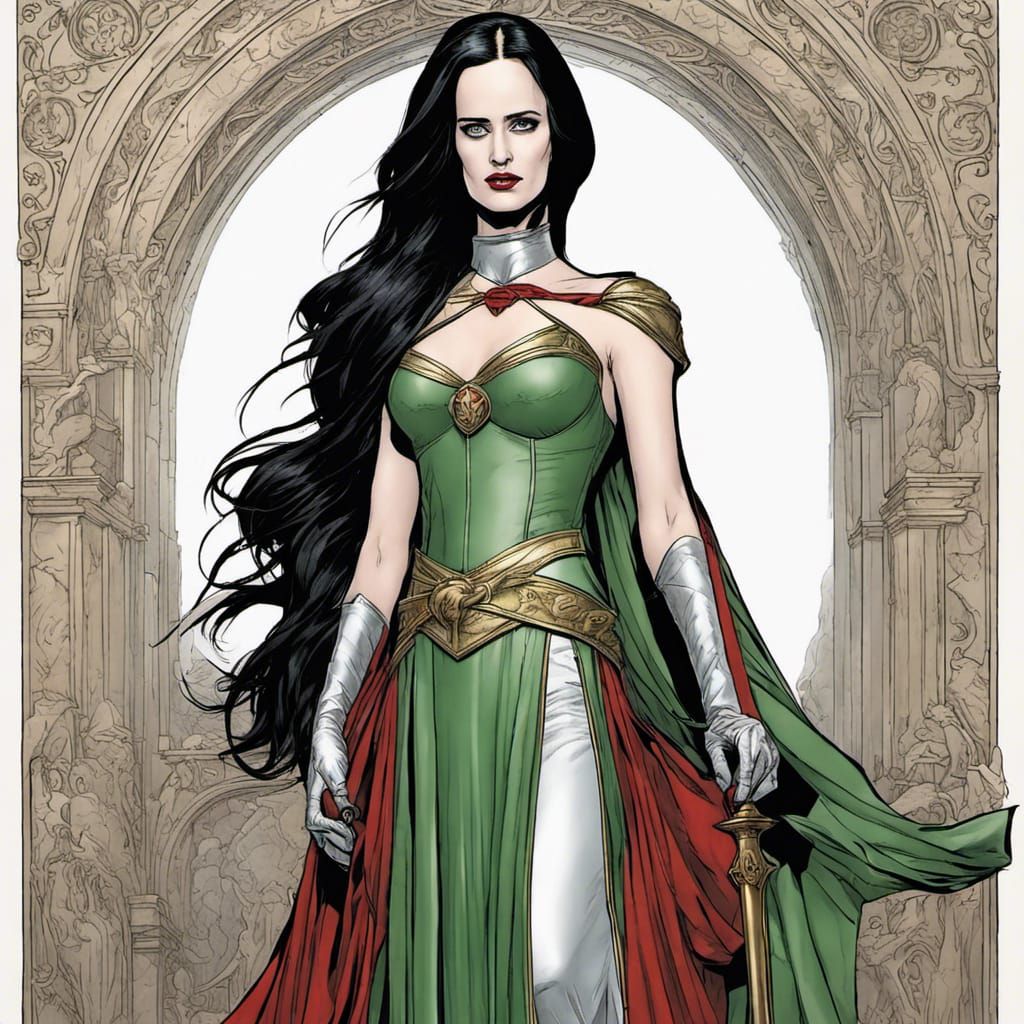 Eva Green as Medieval Princess in Comic Book Art
