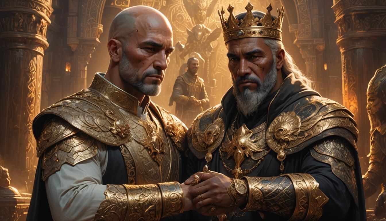 Fantasy God Embraces Advisor: Matte Painting