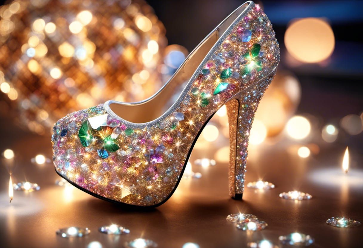 Sparkling Glitter High Heels in Detailed Digital Art
