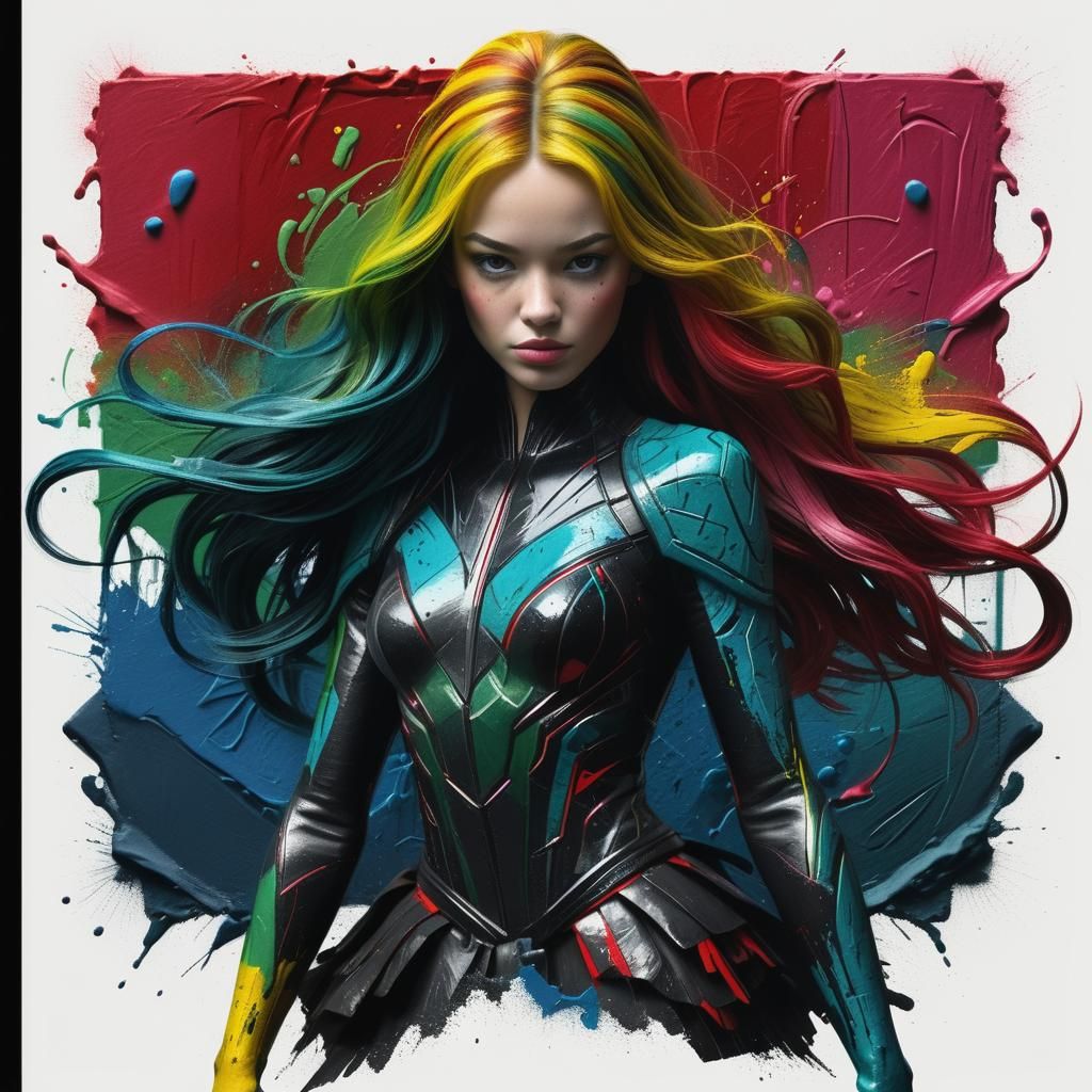 Colorful Sgraffito Art in High Resolution