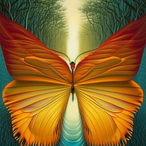 Butterflies with Dripping Liquid in Digital Art Style