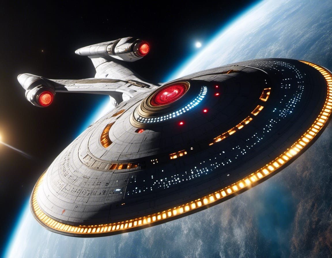 Star Trek Starship in Space: Hyperrealistic Digital Art
