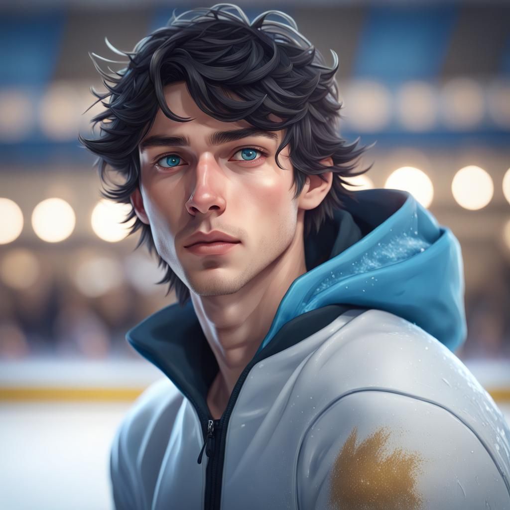Figure Skater Portrait in Hyperdetailed Digital Art Style