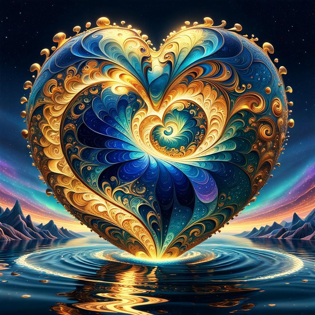 Radiant Heart Reflection in Cosmic Light
