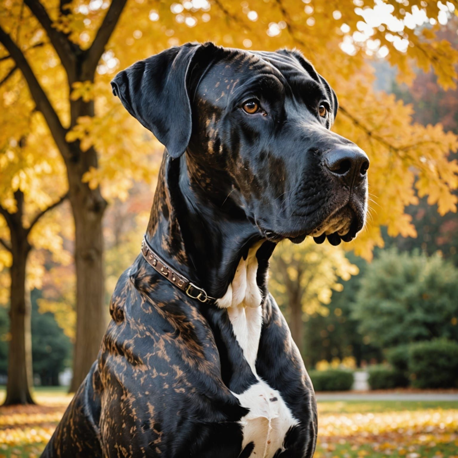 Regal Great Dane in Brindle Coat