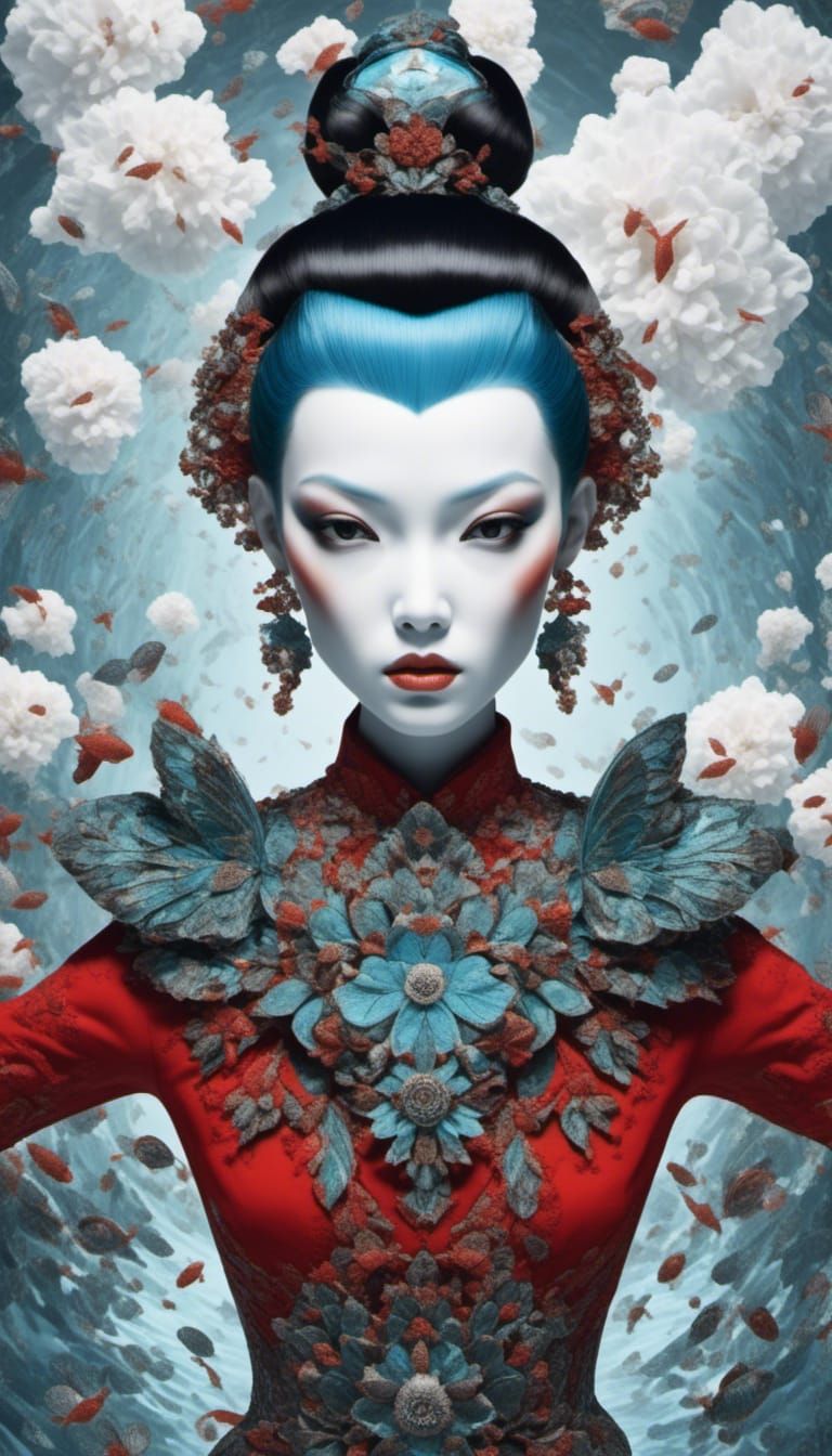 Androgynous Bartender in Cybergrunge Nightclub