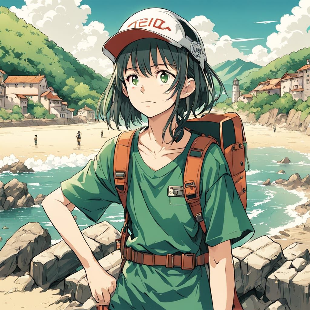 Italian Geologist in Vibrant Japanese Manga Style