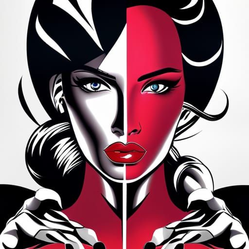 Noir Comic: Beautiful Woman in Opart Style