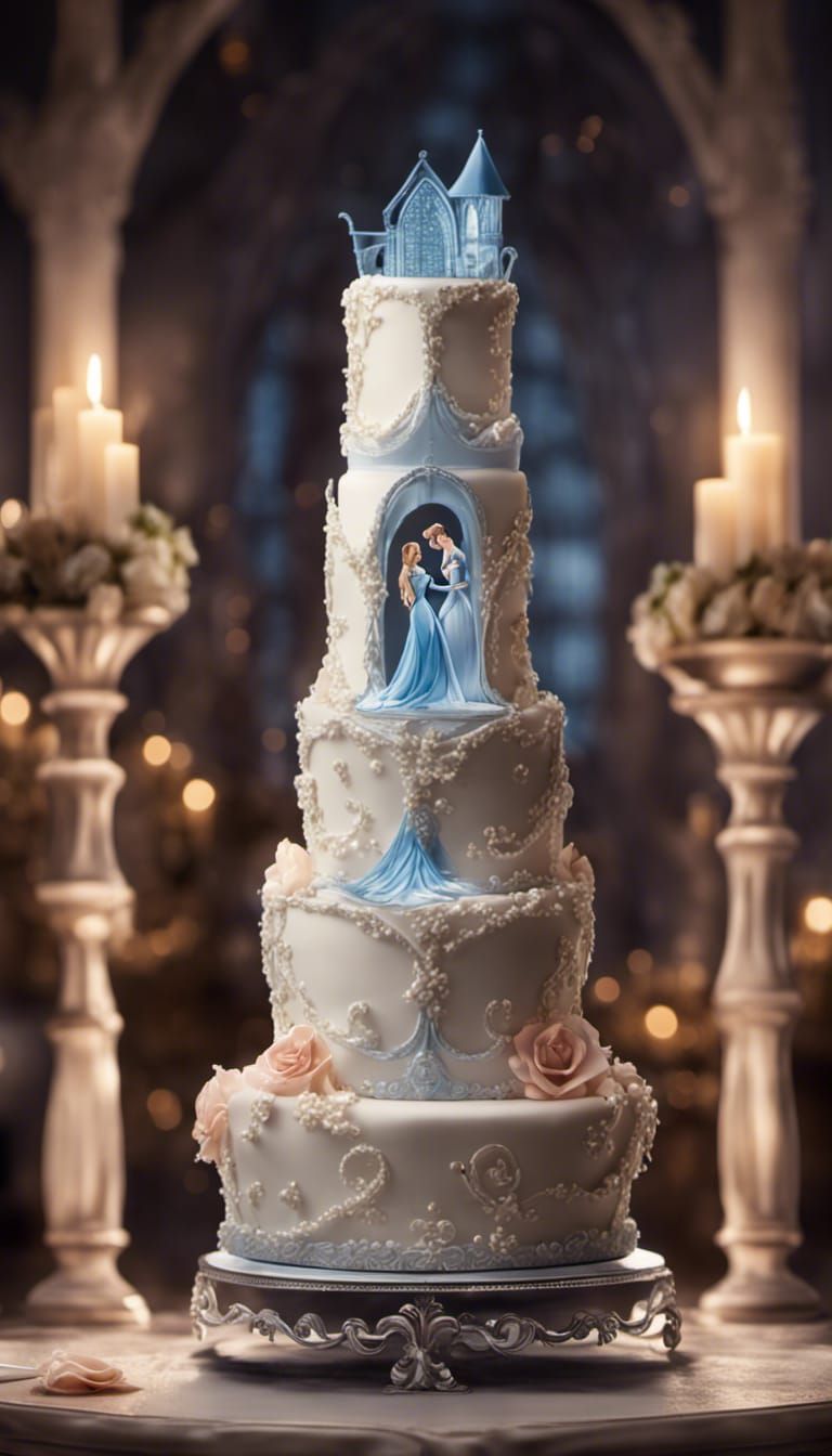 Cinderella Themed Fantasy Wedding Cake