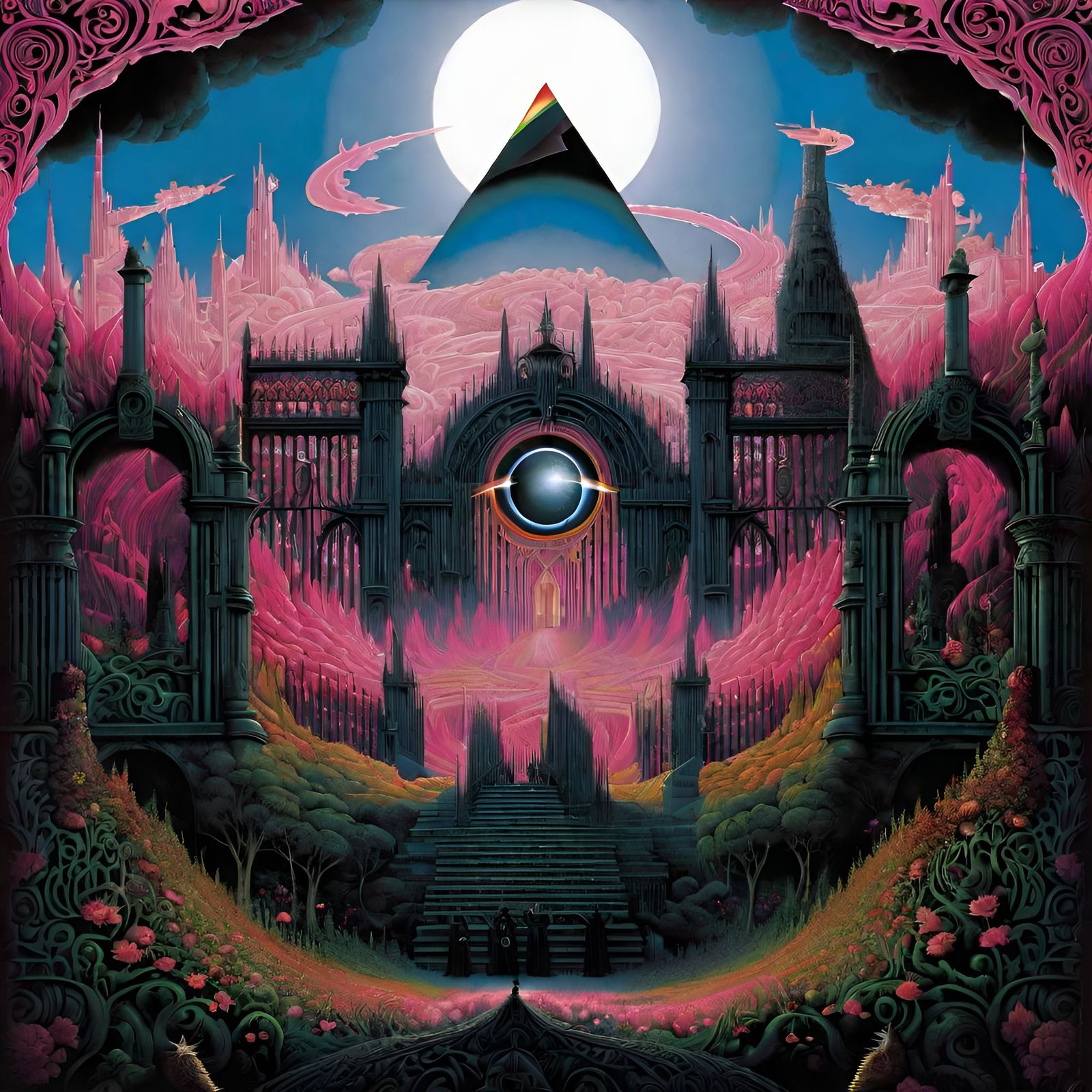Psychedelic Album Art Inspired by Pink Floyd
