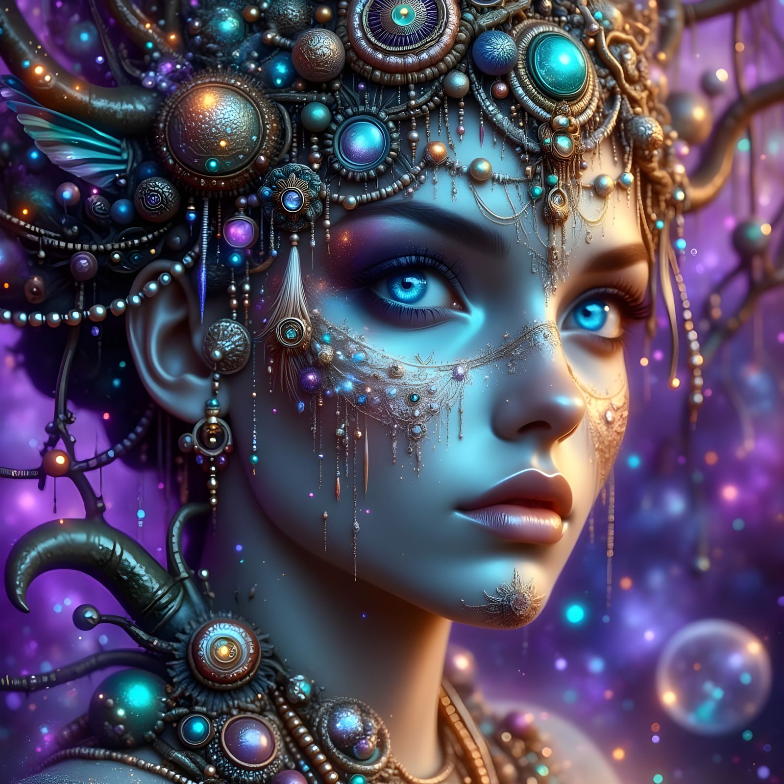 Ethereal Fairy on Glowing Mushroom in Mystical Forest