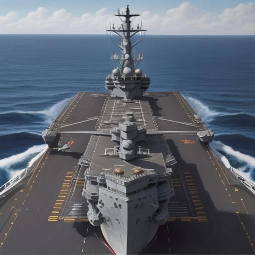 Oil Painting of Cockpit on Aircraft Carrier