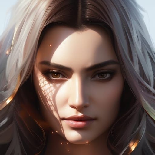 Detailed Portrait with Dynamic Lighting, Digital Art