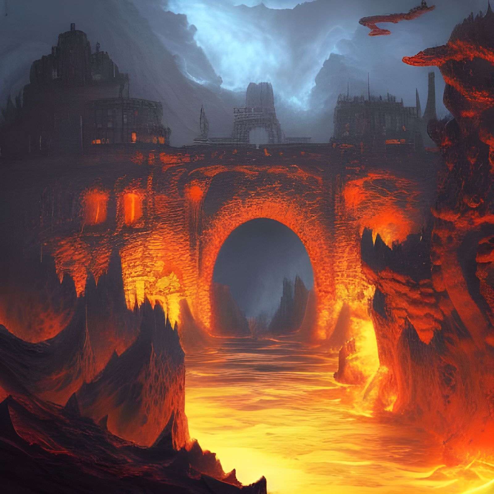 Ancient Lava Castle: High Fantasy Concept Art
