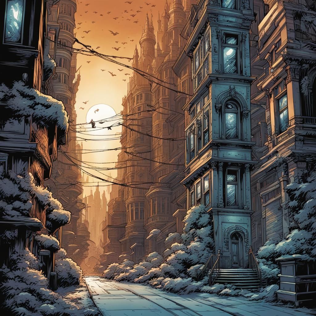 Tit Bird in Comic Book Art Style