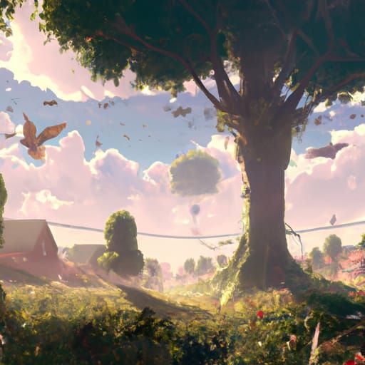 Anime Key Visual in Ghibli Style