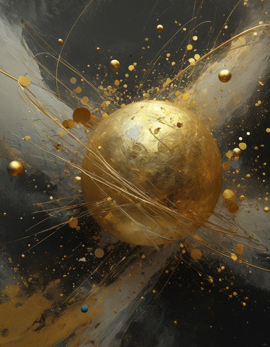 Golden Abstract Cycles: A Matte Painting Masterpiece
