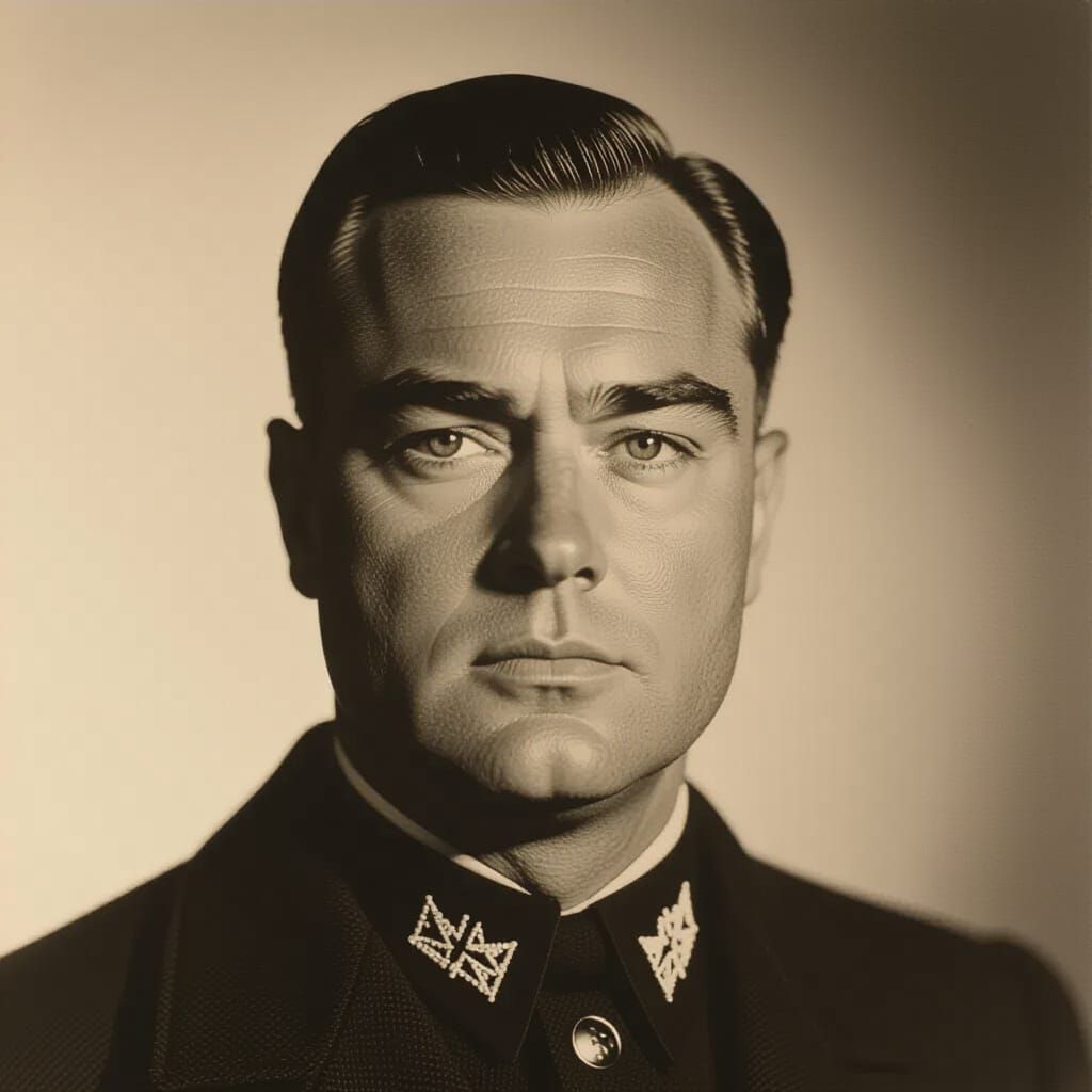 Photorealistic Portrait of Alfred Rosenberg in Vintage Style
