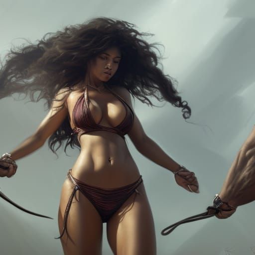 Bikini Models in Dark Fantasy Art Style