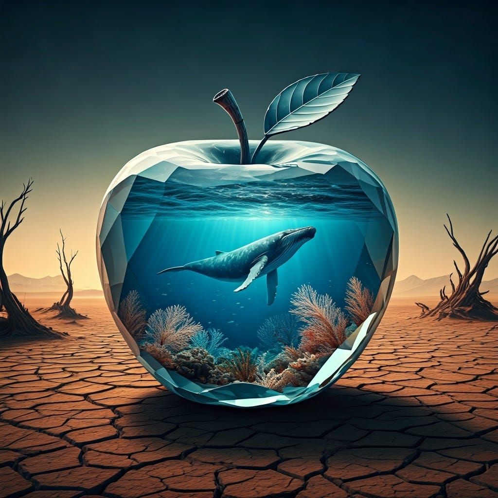 Crystal Apple in Desert Dreamscape