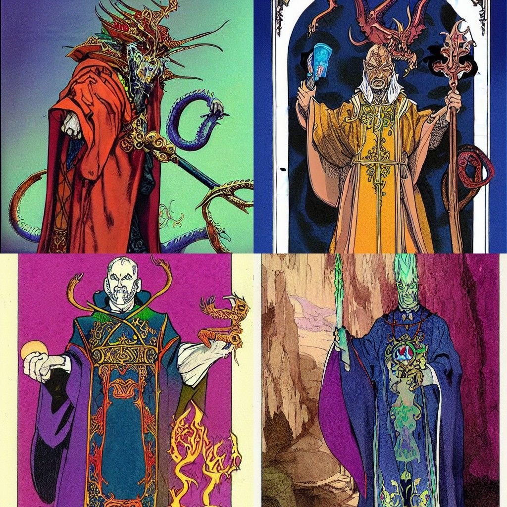 Dragon Cult Priest in Ornate Robes: Fantasy Art