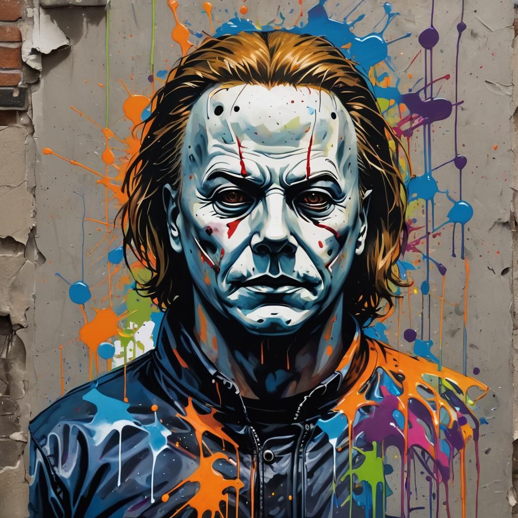Michael Myers Graffiti Art in Splash Style