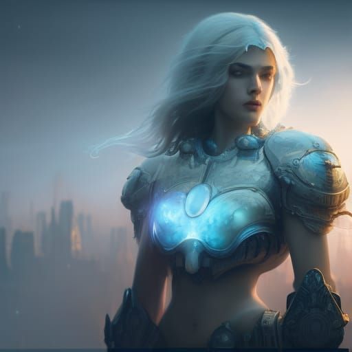 Futuristic Android Princess in Sci-Fi Style