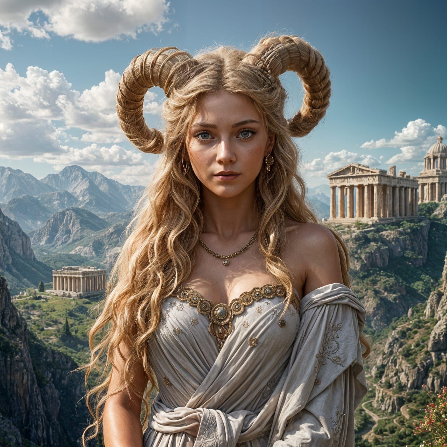 Hyperrealistic Ancient Greek Satyr in Arcadian Landscape