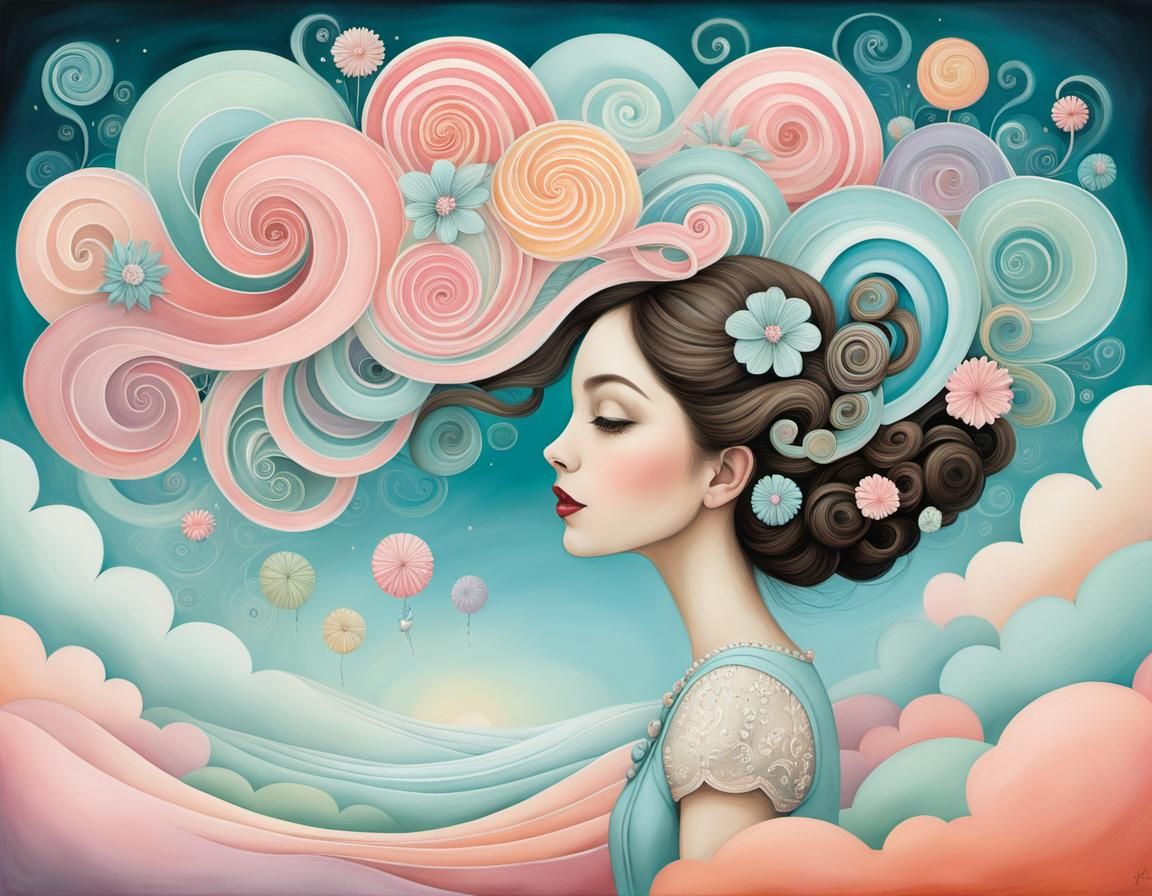 Magical Sky Painting in Pastel Colors